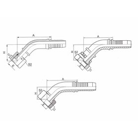 Hydraulická koncovka 25,1,7/16", ORFS, 45°